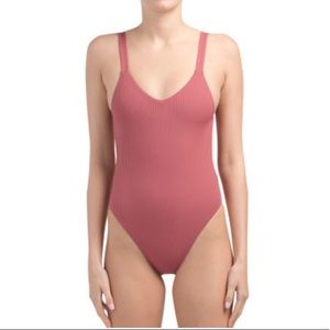Vitamin A Ribbed Pink Swimsuit